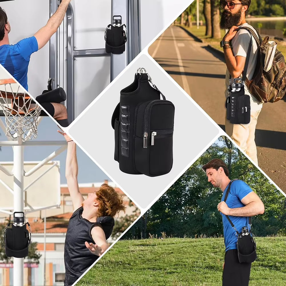 Magnetic Gym Bag Water Bottle Bag Sling Bag Crossbody Water Bottle Pouch Water Bottle Carrier Bag for Men Women