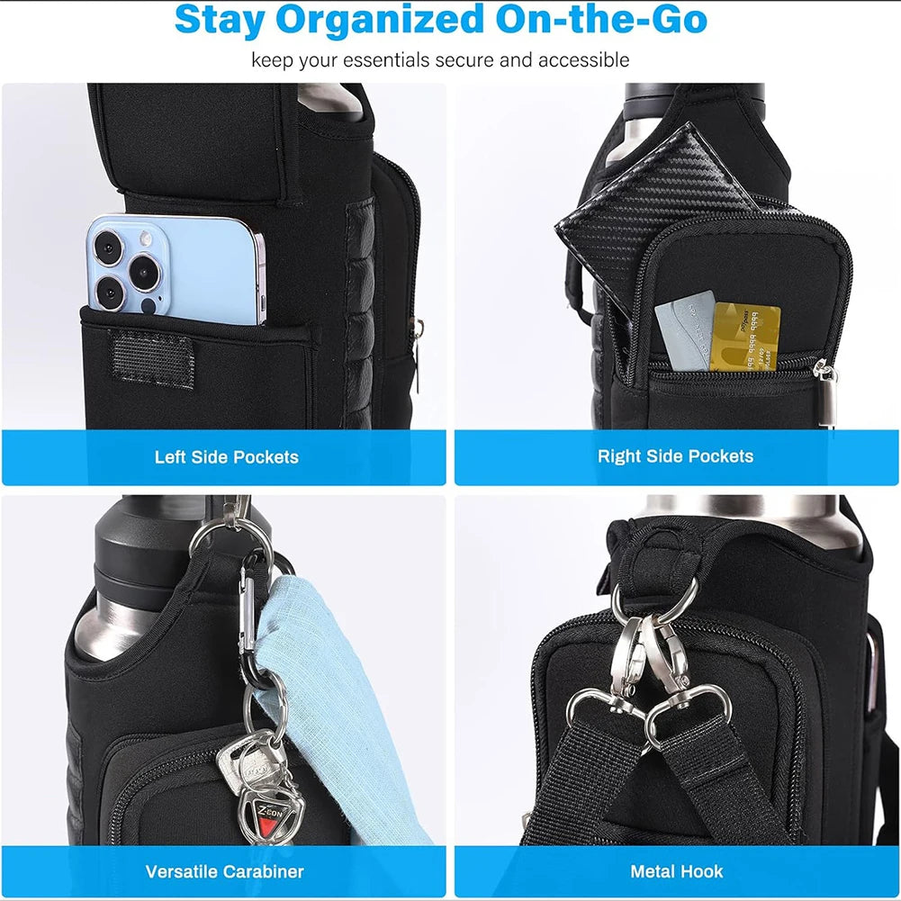 Magnetic Gym Bag Water Bottle Bag Sling Bag Crossbody Water Bottle Pouch Water Bottle Carrier Bag for Men Women