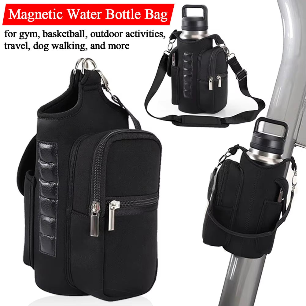 Magnetic Gym Bag Water Bottle Bag Sling Bag Crossbody Water Bottle Pouch Water Bottle Carrier Bag for Men Women